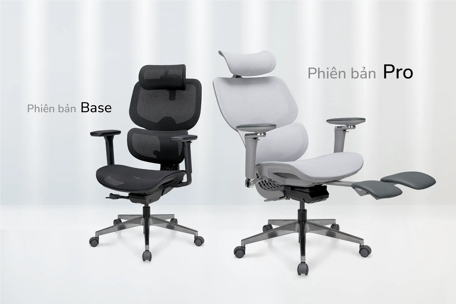 Hai phiên bản ghế công thái học FortisChair 2.0