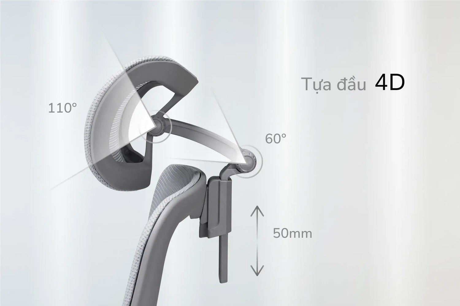Tựa đầu 4D trên ghế công thái học