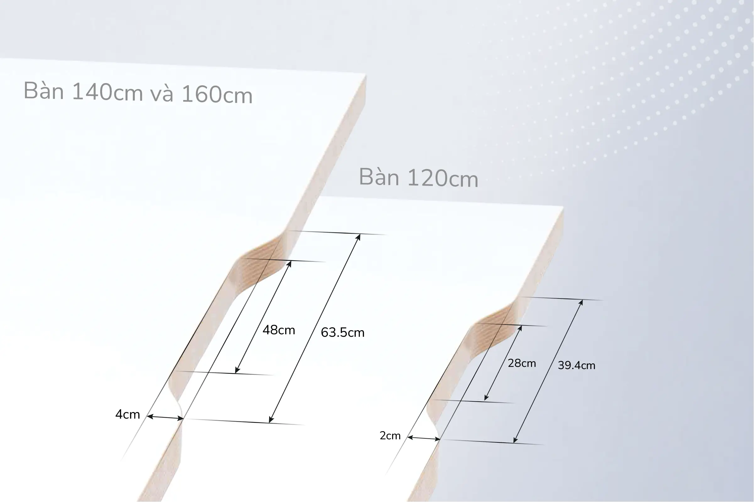 Kích thước mặt bàn Epione Table Top V3